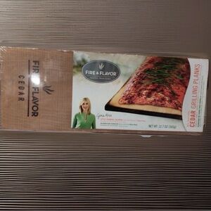Gena Knox Cedar Grilling Planks 2 pack Fire & Flavor Cedar Brand New Sealed BBQ